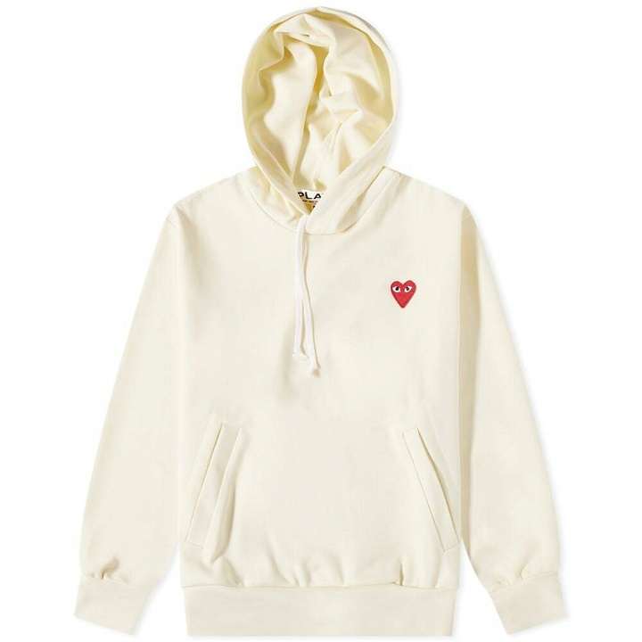 Photo: Comme des Garçons Play Men's Red Heart Pullover Hoody in Ivory
