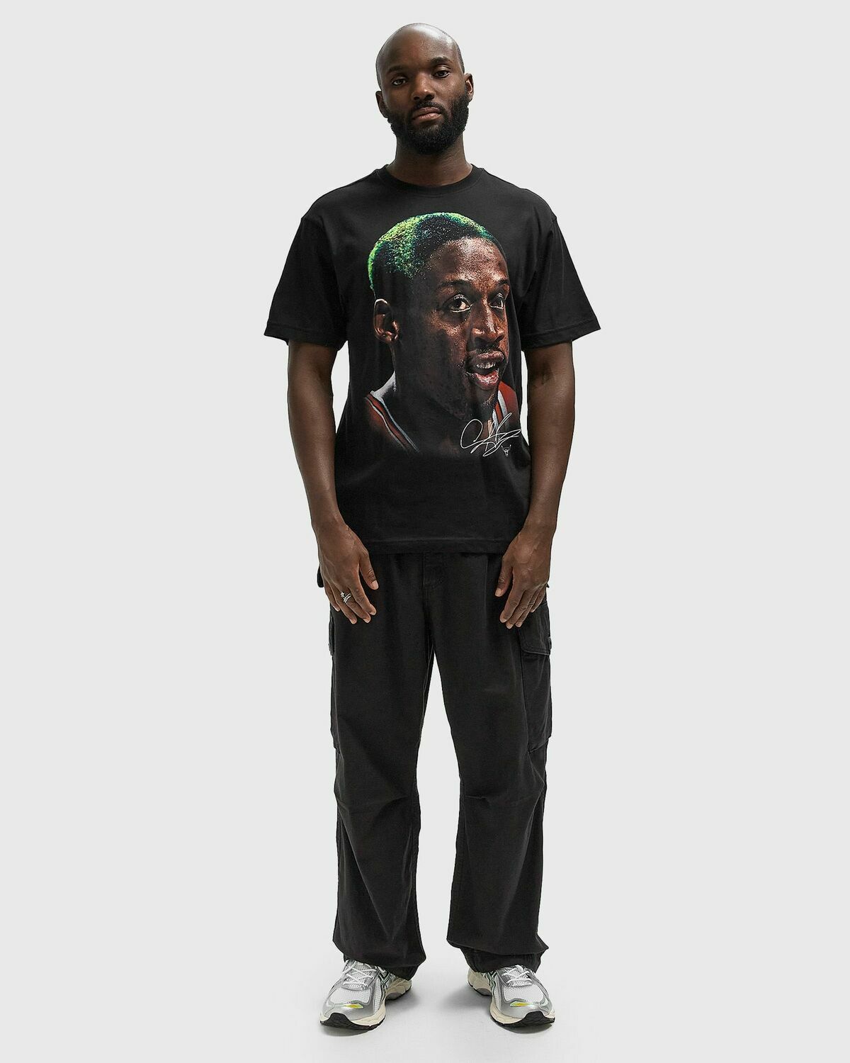 Mitchell & Ness NBA PLAYER BIG FACE TEE CHICAGO BULLS DENNIS RODMAN Black Mens Shortsleefe