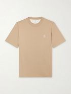 Brunello Cucinelli - Logo-Print Cotton-Jersey T-Shirt - Brown