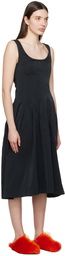 Marni Black Scoop Neck Midi Dress