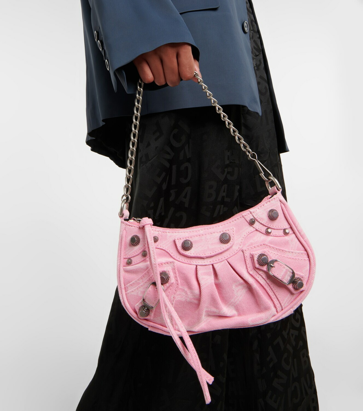 Balenciaga - Le Cagole Mini denim logo shoulder bag Balenciaga