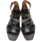 Fendi Black Leather Sandals