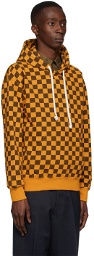 JW Anderson Yellow & Brown Checkerboard Hoodie