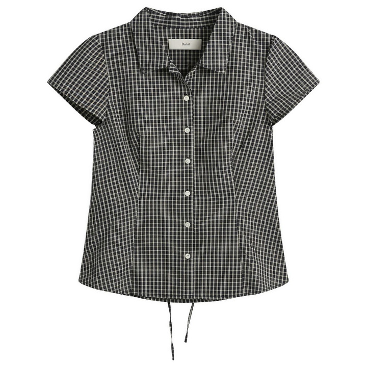 Photo: DUNST Women's Blouse in Black Check