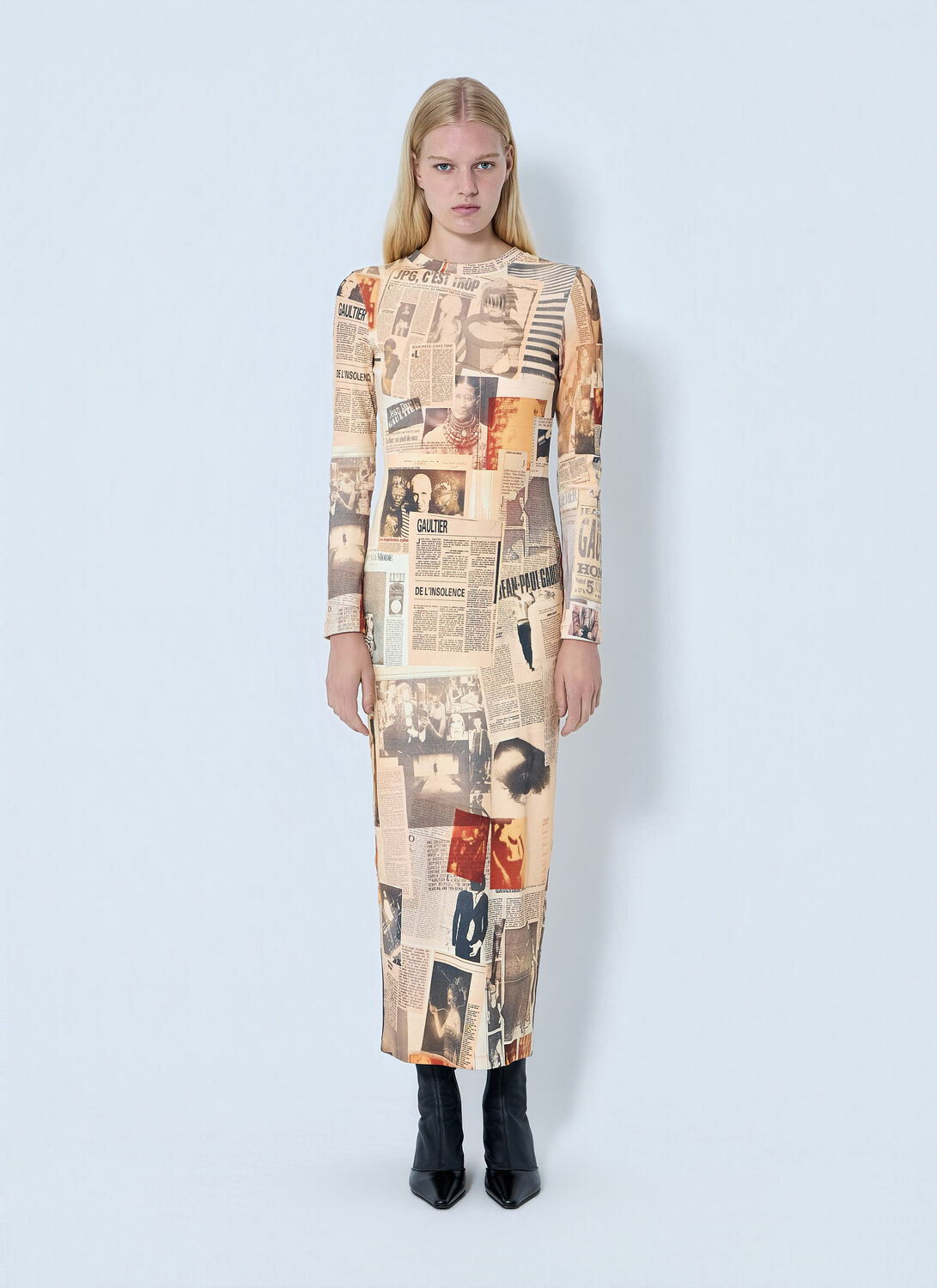 Jean Paul Gaultier Journal Printed Long Dress
