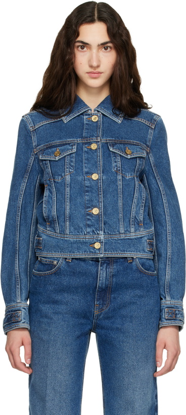 Photo: BALMAIN Blue Cropped Denim Jacket