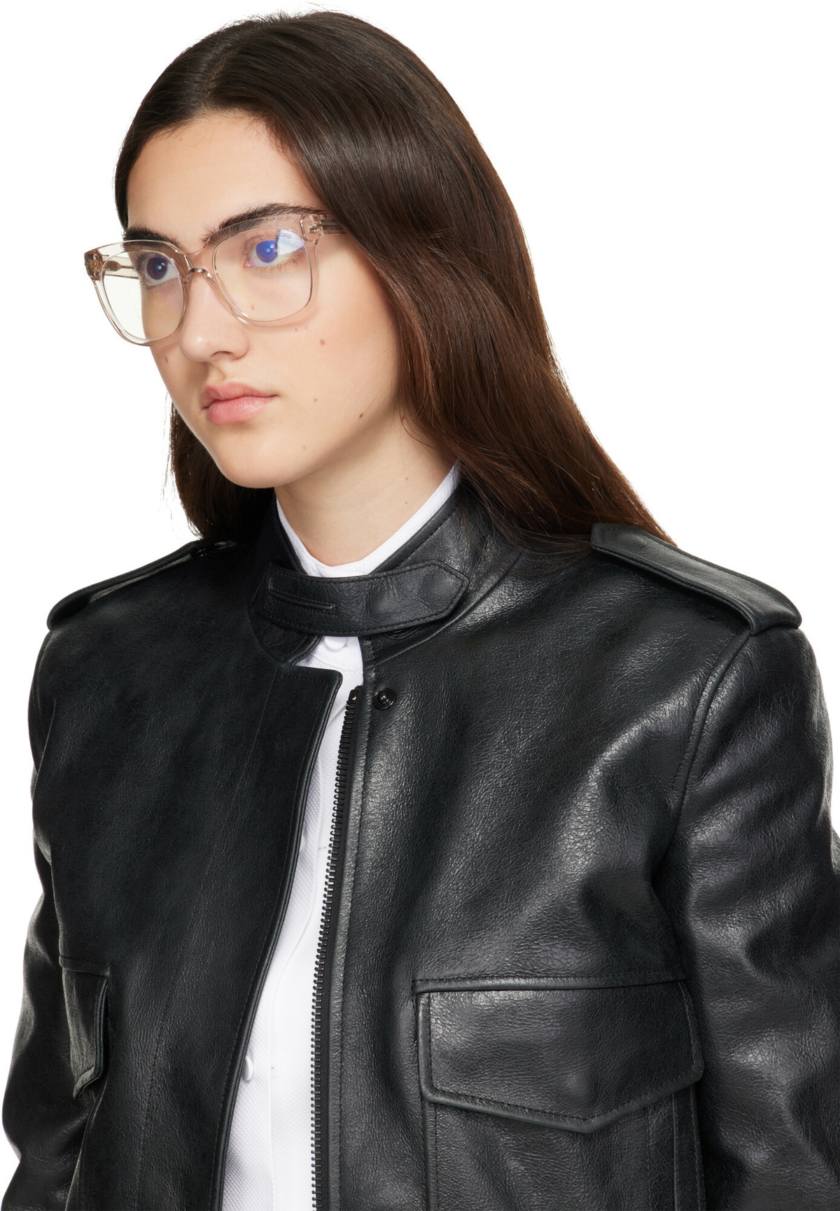 TOM FORD Pink Large Blue Block Glasses