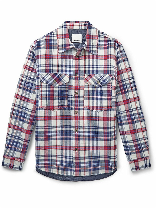 Photo: Isabel Marant - Pilou Padded Checked Cotton-Flannel Shirt Jacket - Blue