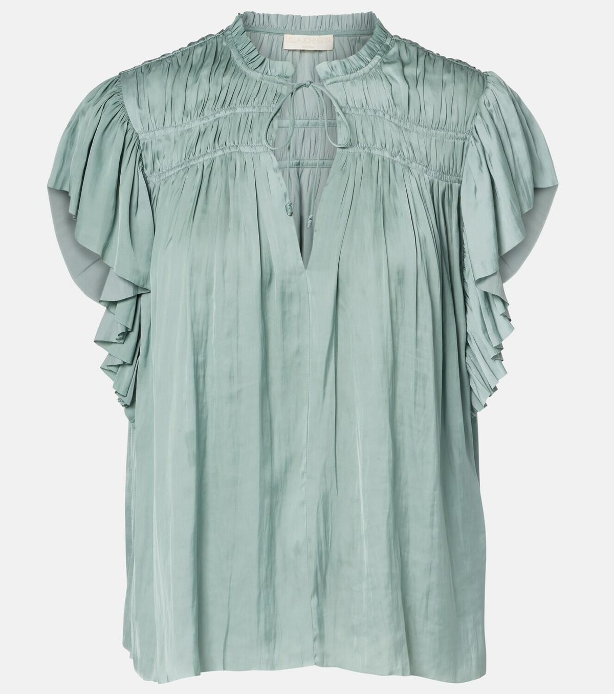 Ulla Johnson Agosta plissé satin top