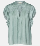 Ulla Johnson Agosta plissé satin top