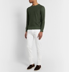 Canali - Textured-Cotton Sweater - Green