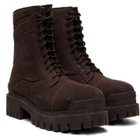 Balenciaga Brown Combat Strike Boots