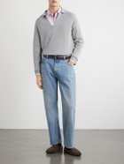Lardini - Wool and Cashmere-Blend Polo Shirt - Gray