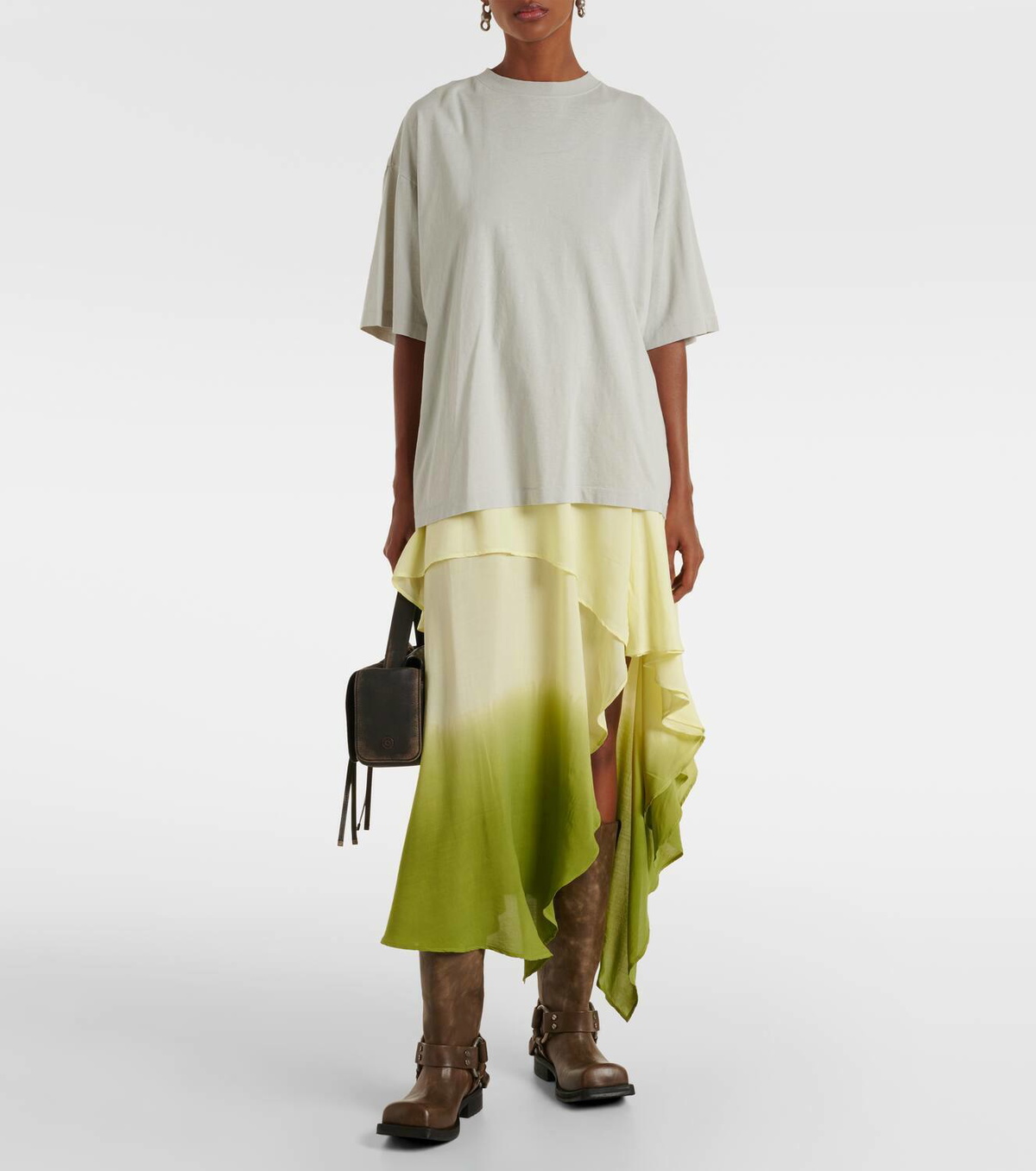 asymmetric t shirt dress Loulou de Saison Igari Asymmetric T-Shirt Dress main image 1
