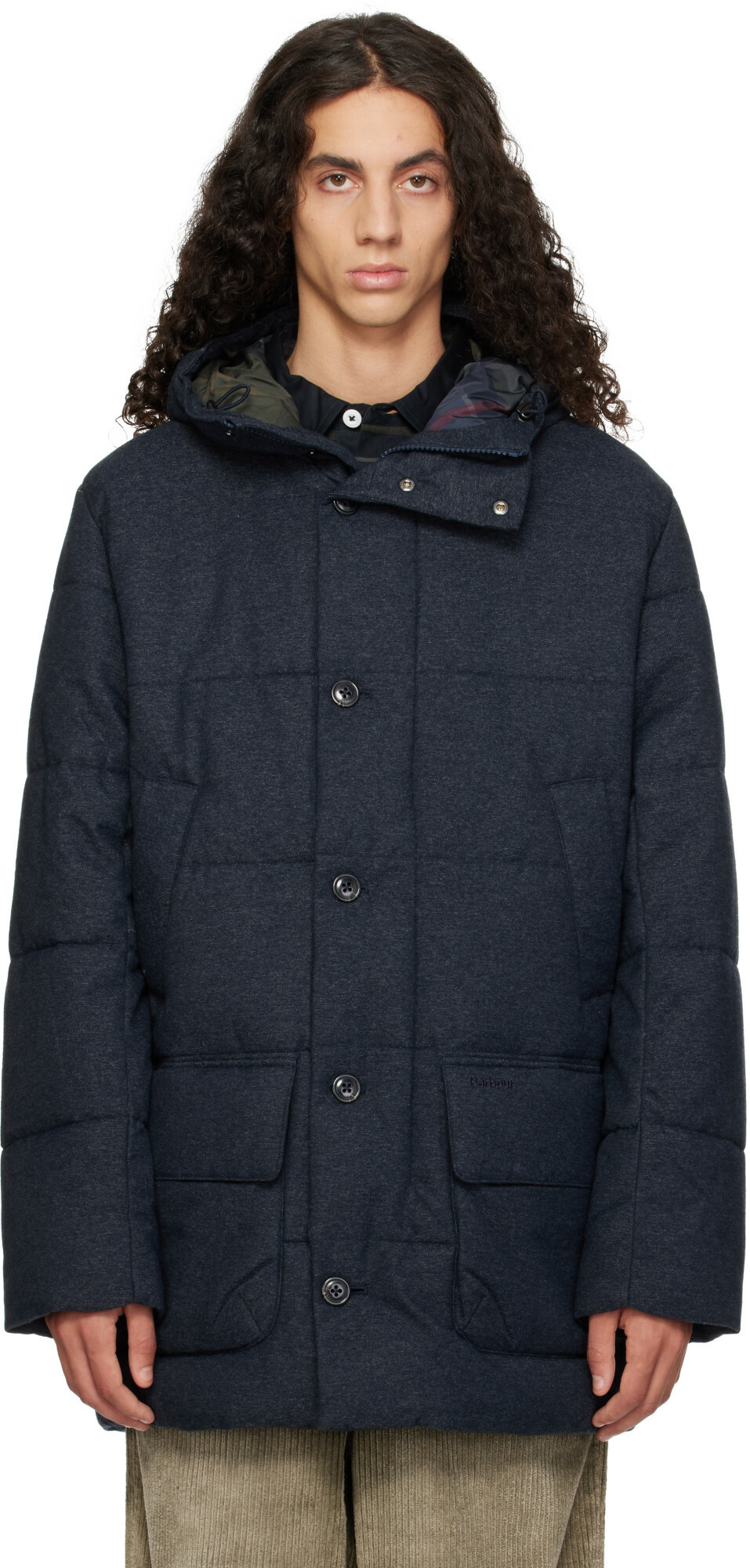 Barbour Gray Winter Bedale Puffer Jacket