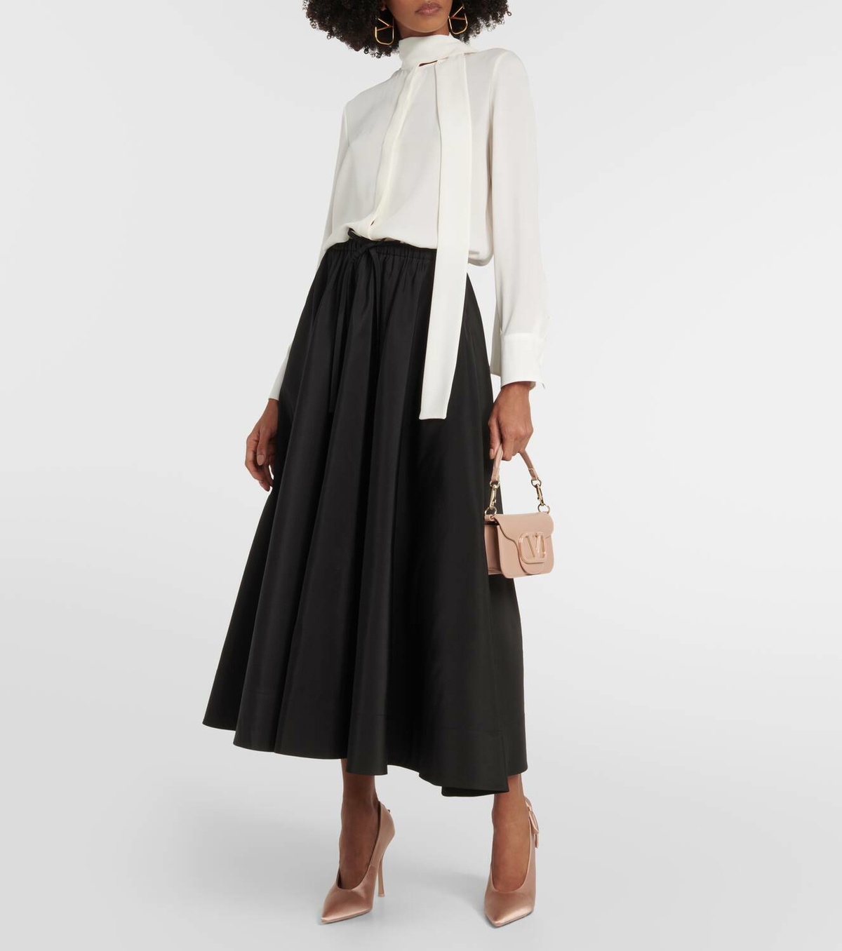 Valentino Garavani Nite-Out cutout satin pumps Valentino