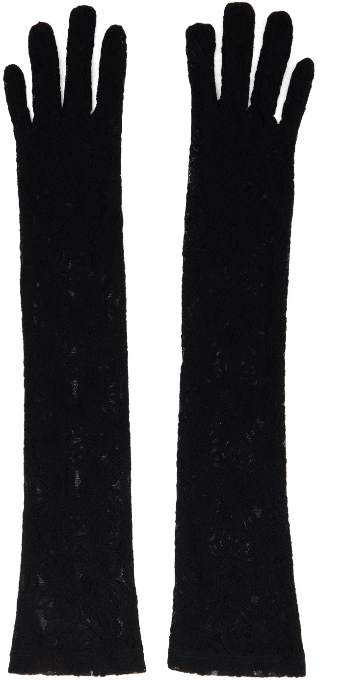 Anna Sui Black Lace Gloves