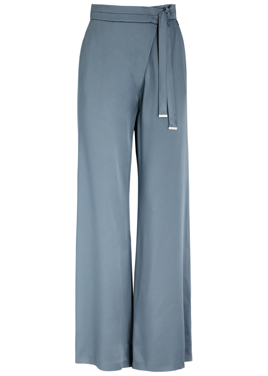 Herno Wrap-effect Satin Trousers Blue