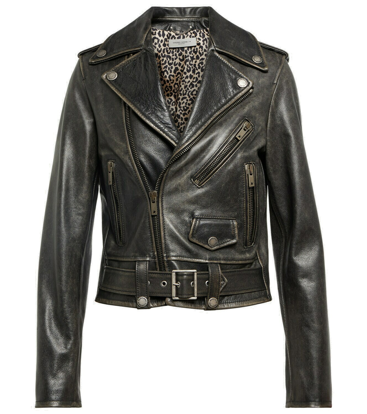 レザージャケット・コート Golden  Golden  Biker Jacket Gold Metallic Leather Jacket - Shiny Moto Biker Jacket for
