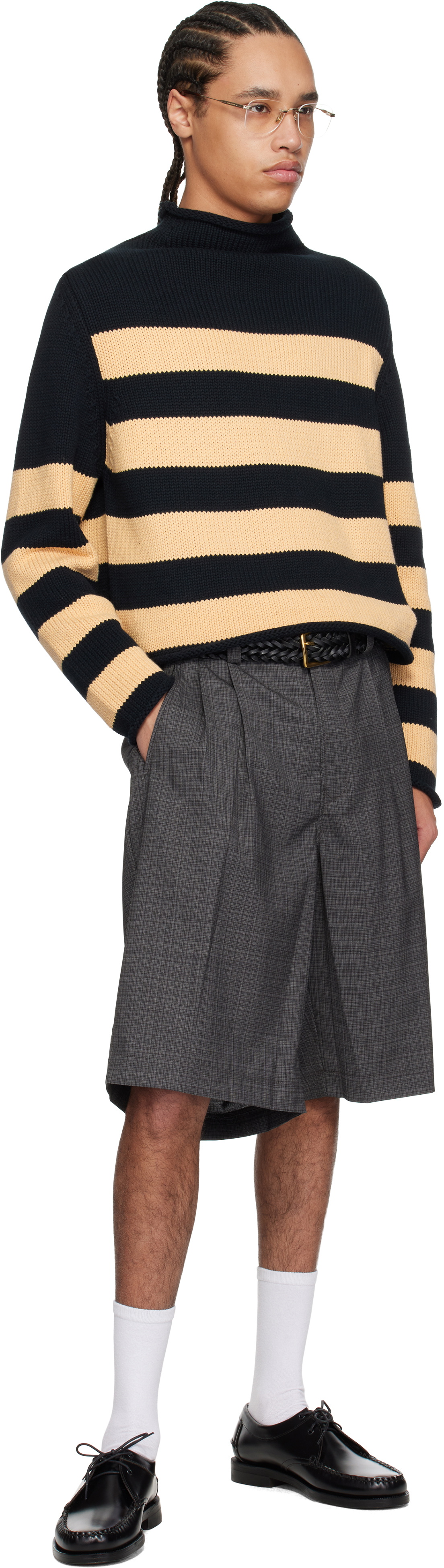 Carter Young Gray Roy Pleated Shorts