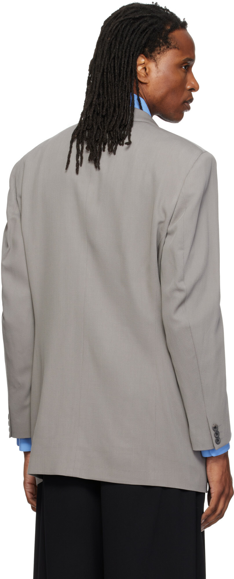 SOSHIOTSUKI Gray 80s Classic 6B Shaped Blazer