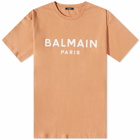 Balmain Men's Paris Logo T-Shirt in Camel/Natural