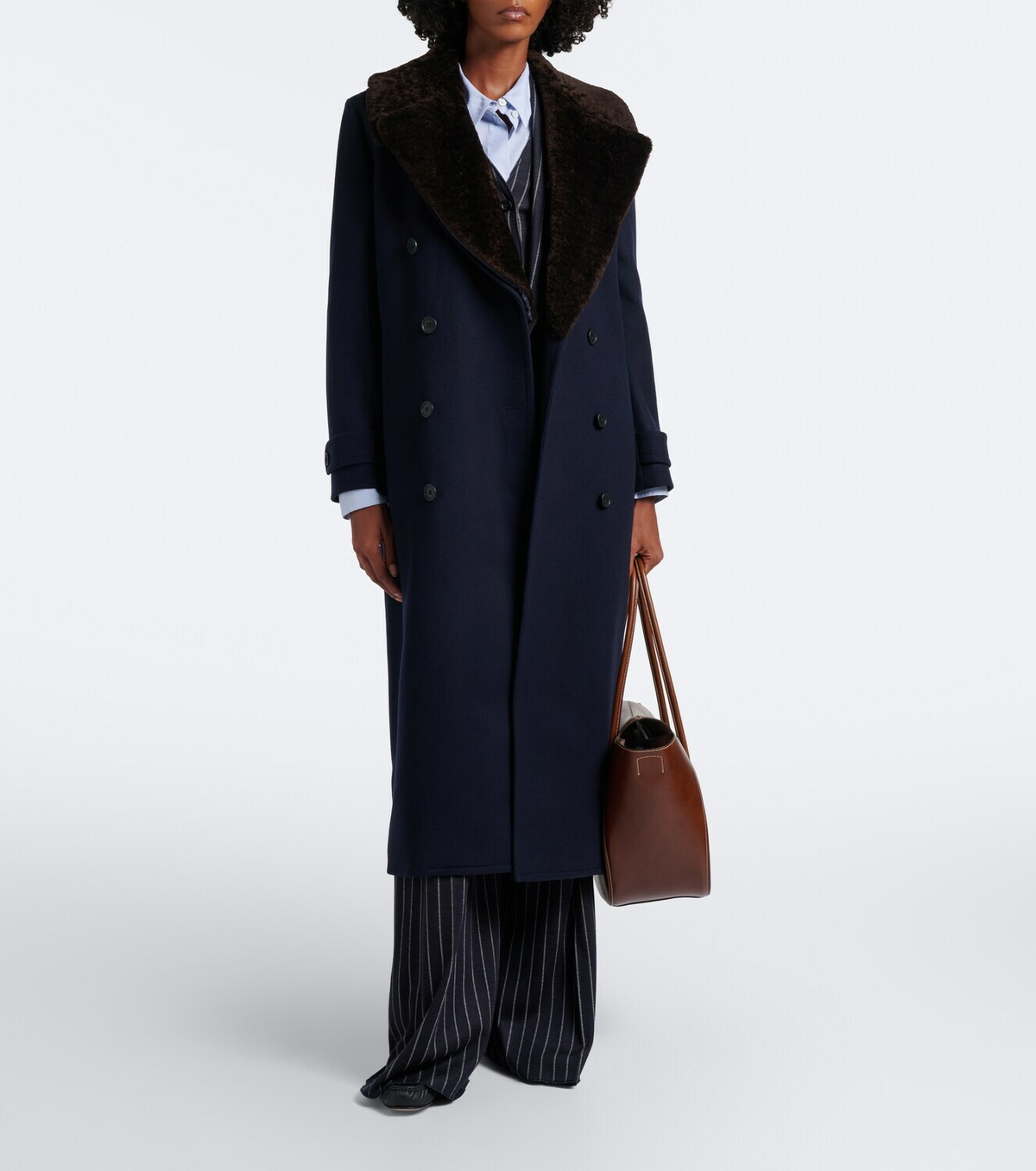 Polo Ralph Lauren Shearling-trimmed wool coat