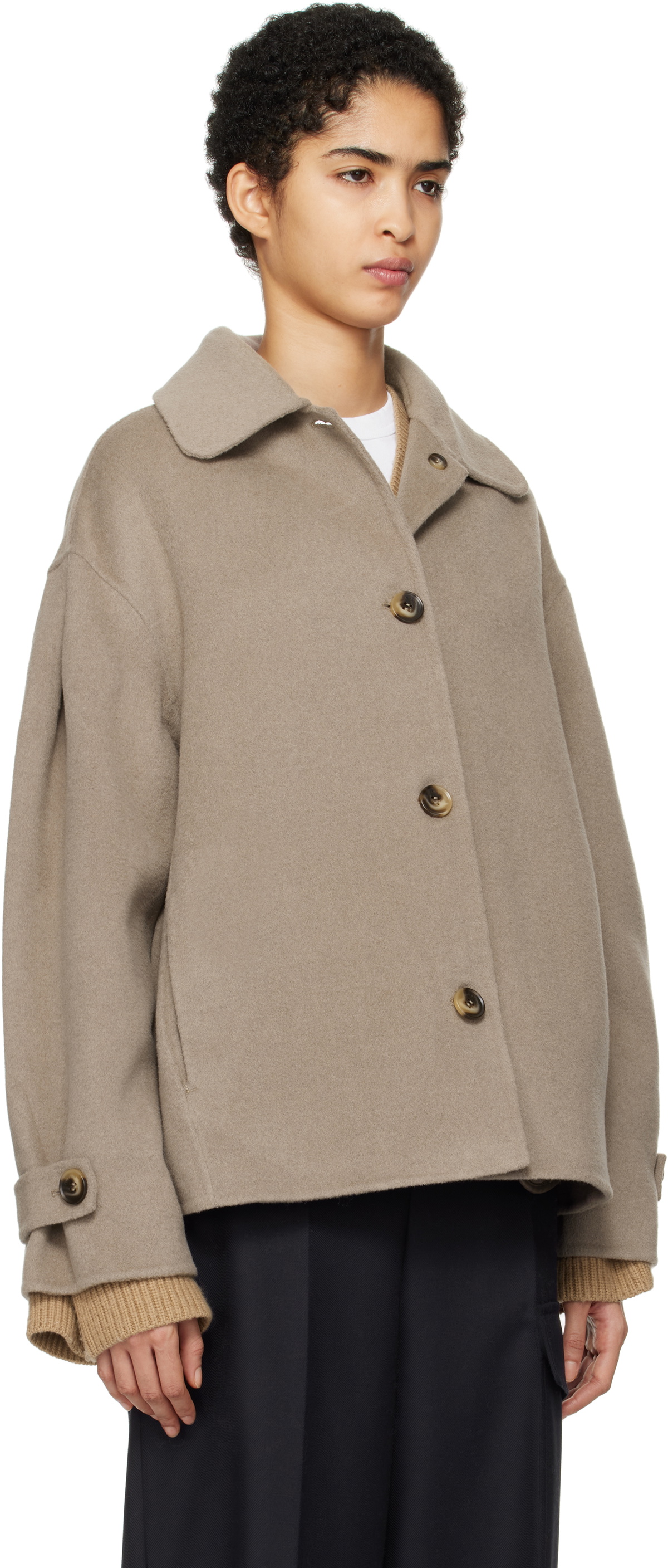 Axel Arigato Taupe Dew Scarf Detailed Jacket