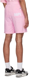 AAPE by A Bathing Ape Pink Patch Shorts