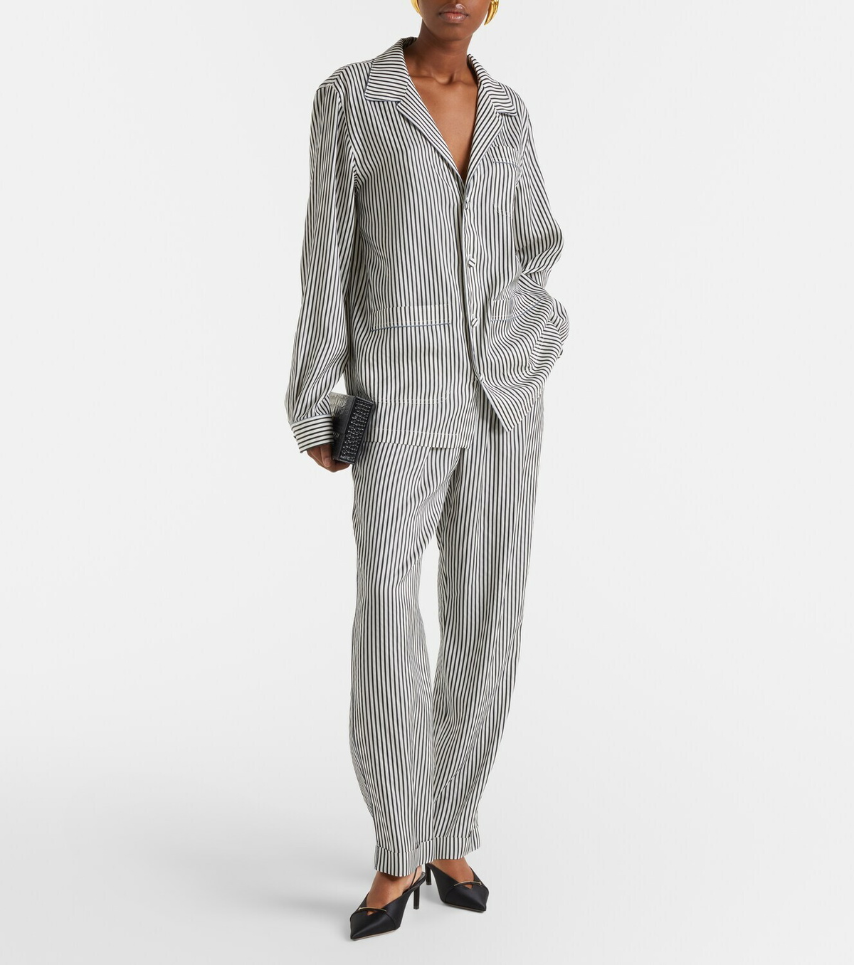 Tom Ford Striped silk straight pants