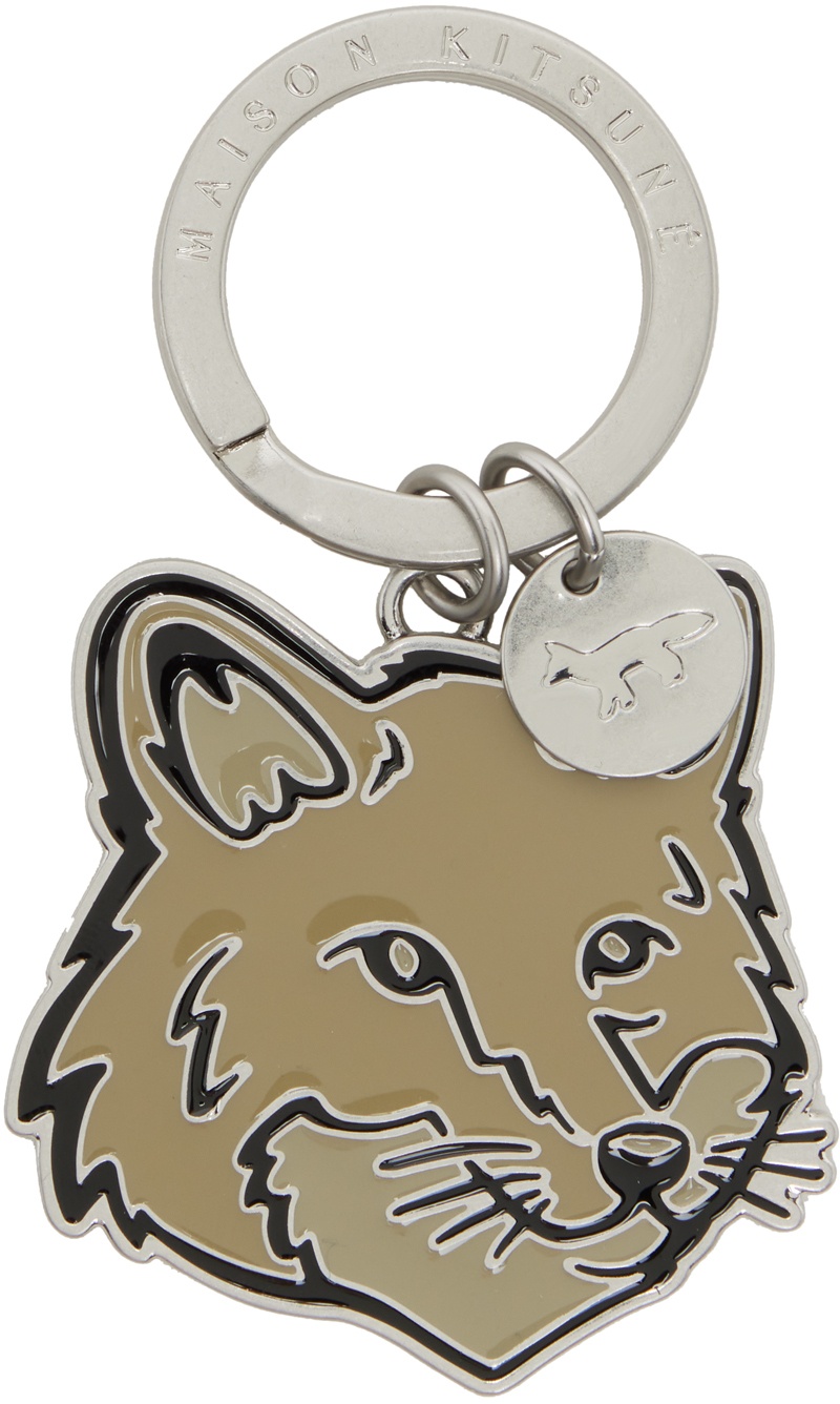 Photo: Maison Kitsuné Silver Bold Fox Head Metal Keychain