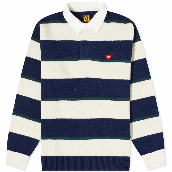 Photo: Human Made Men's Rugby Knit Sweater in Navy