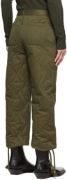 Dion Lee Khaki Wave Quilted Trousers