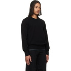 Les Tien Black French Terry Binded Neck Raglan Sweatshirt