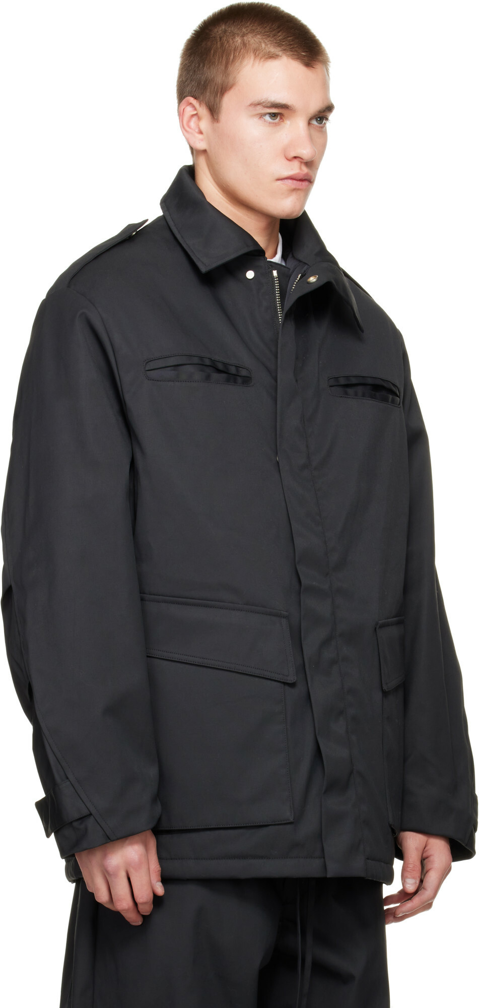 Seventh Black Pilot Parka Coat