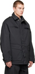 Seventh Black Pilot Parka Coat