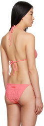 Versace Underwear Pink Dua Lipa Edition Allover Bikini Top