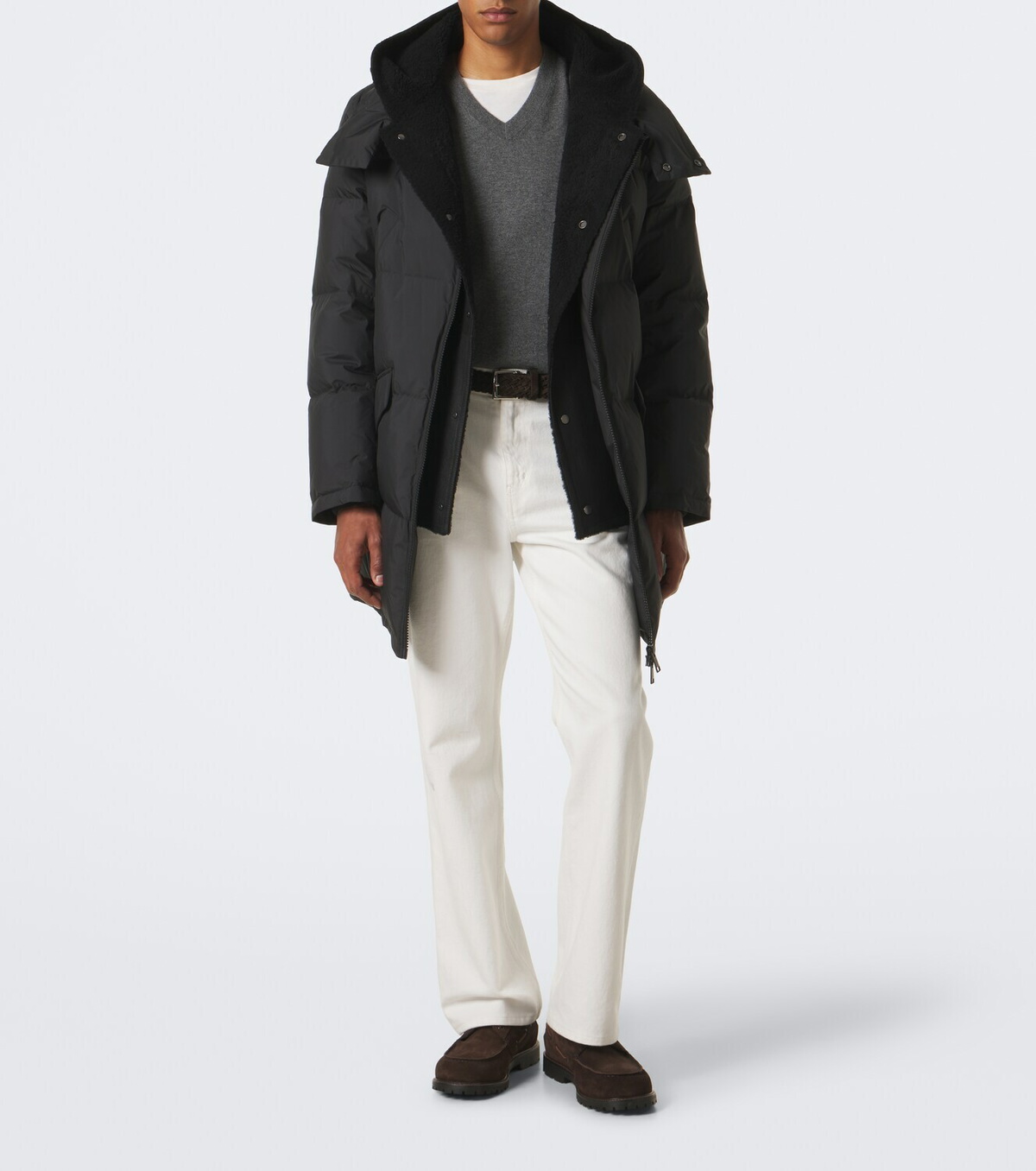 Yves Salomon Shearling-trimmed down coat
