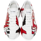 Dolce and Gabbana White and Multicolor Hand-Painted Daymaster Low Sneakers