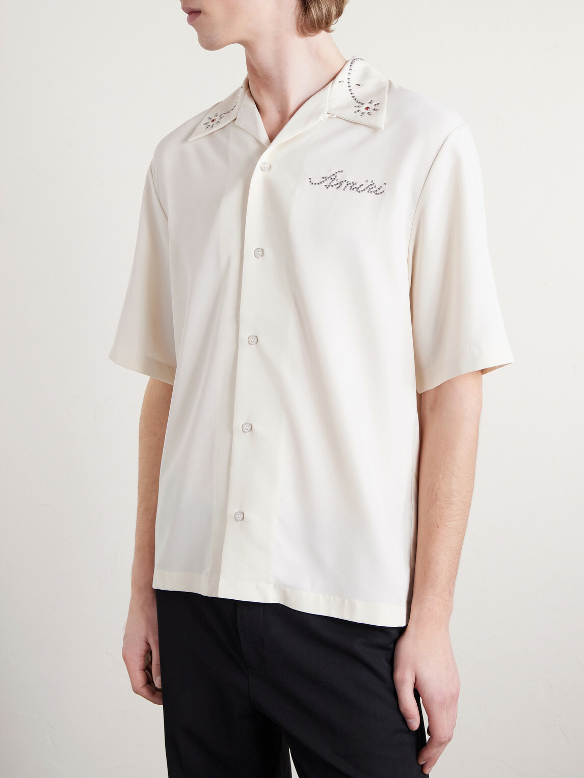 AMIRI - Studded Camp-Collar Woven Shirt - White