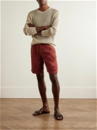 Boglioli - Straight-Leg Pleated Linen Shorts - Red