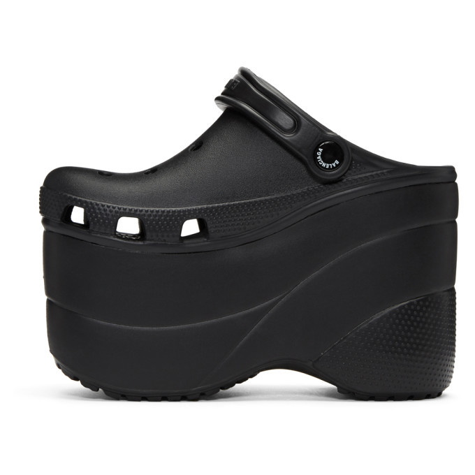 Balenciaga Black Croslite Platform Loafers Balenciaga