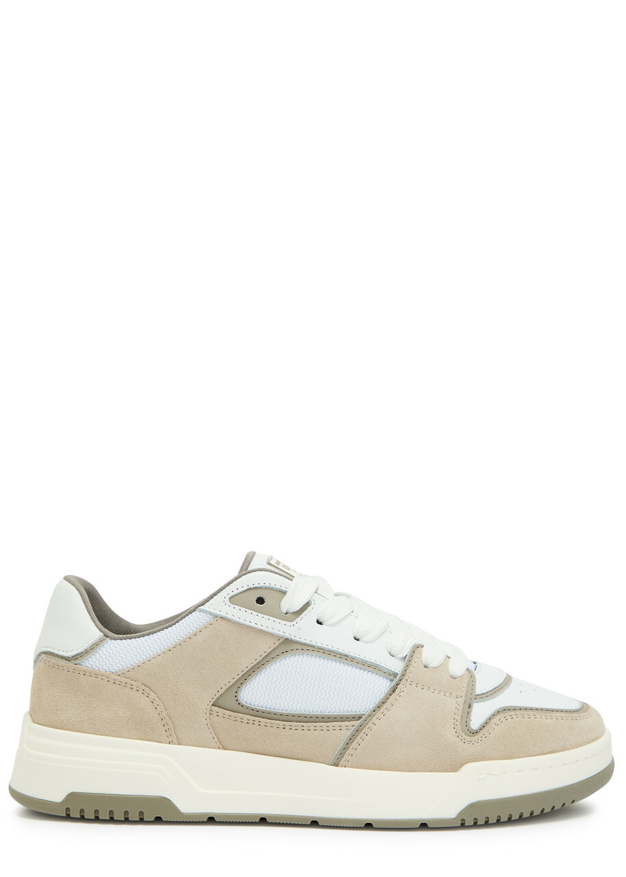 Cleens Lay Up Panelled Leather Sneakers Sand