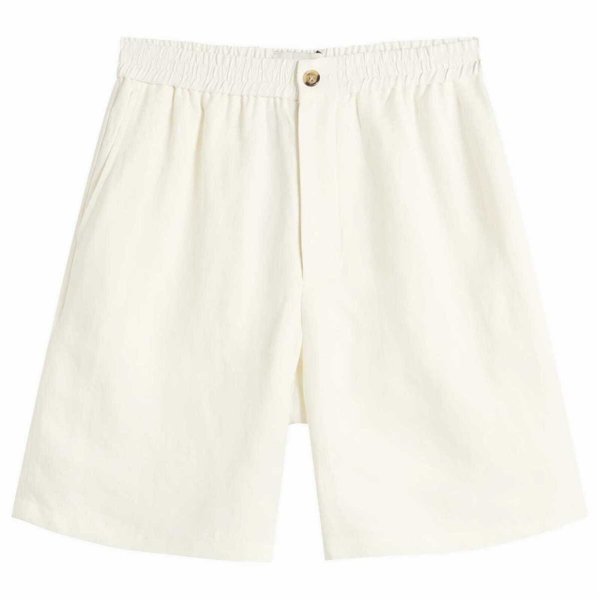 AMI Paris Men's Elasticated Waist Shorts in Blanc Creme