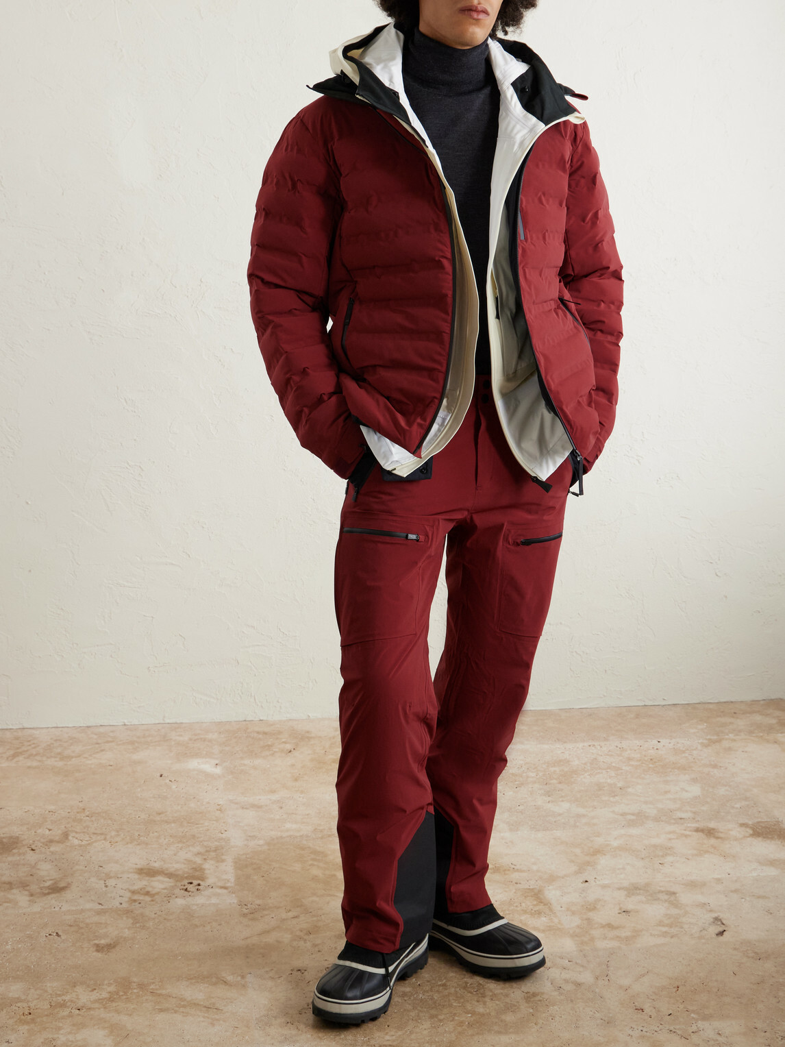 Aztech Mountain - Pyramid Straight-Leg Padded Shell Ski Pants - Burgundy