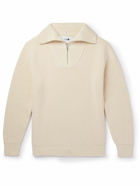 NN07 - Roman Ribbed Merino Wool-Blend Half-Zip Sweater - Neutrals