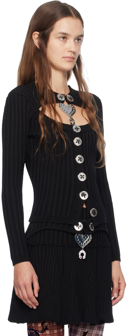 Chopova Lowena Black Sweetheart Cardigan