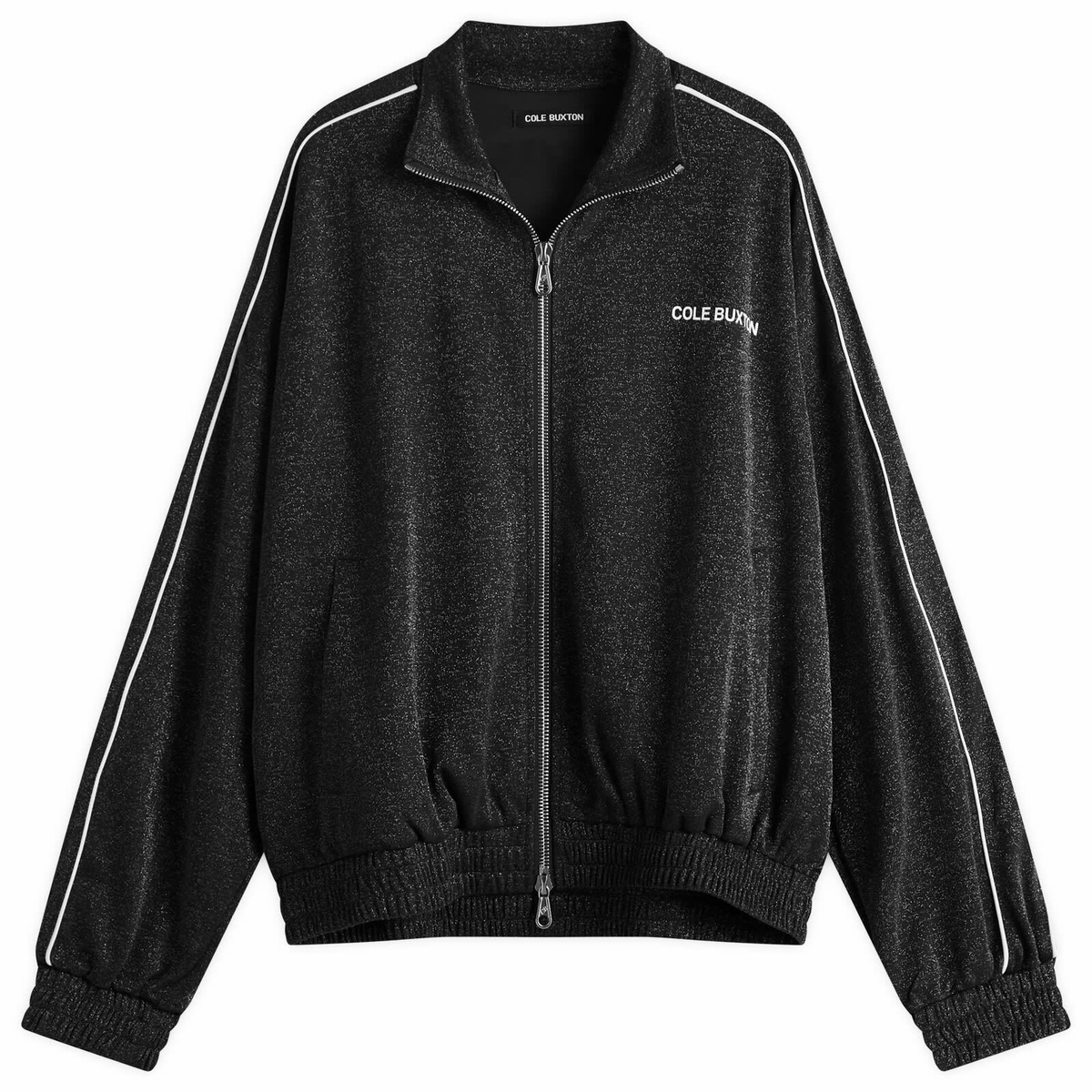 Cole Buxton Men's Glitter Piped Track Jacket in Black