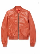 Rick Owens - Leather Bomber Jacket - Orange