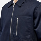 Norse Projects Men's Ulrik Gabardine Zipped Overshirt in Dark Navy